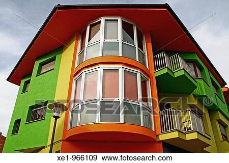 Stock Photo - Apartment building, Tona, Barcelona province, Catalonia, Spain. Fotosearch
