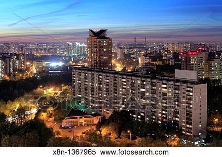 Apartment buildings at night, Moscow, Russia View Large Photo Image Stock Photography - Apartment buildings at night, Moscow, Russia. Fotosearch