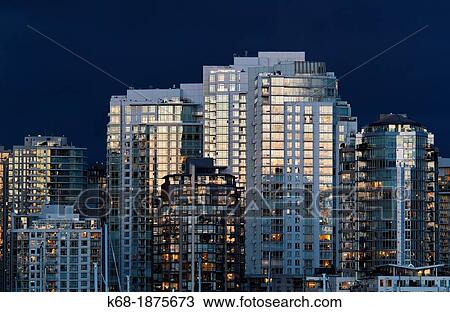 apartment buildings in downtown Vancouver, on the north shore of False Creek, Vancouver, BC, Canada View Large Photo Image Stock Image - apartment buildings in downtown Vancouver, on the north shore of False Creek, Vancouver, BC, Canada. Fotosearch