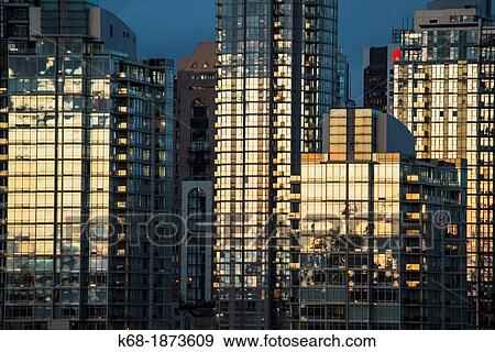 apartment buildings in downtown Vancouver, on the north shore of False Creek, Vancouver, BC, Canada View Large Photo Image Stock Photo - apartment buildings in downtown Vancouver, on the north shore of False Creek, Vancouver, BC, Canada. Fotosearch