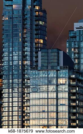 apartment buildings in downtown Vancouver, on the north shore of False Creek, Vancouver, BC, Canada View Large Photo Image Stock Photo - apartment buildings in downtown Vancouver, on the north shore of False Creek, Vancouver, BC, Canada. Fotosearch