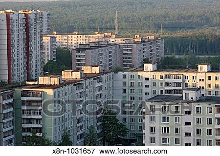 Stock Photo - Apartment buildings, Moscow, Russia. Fotosearch