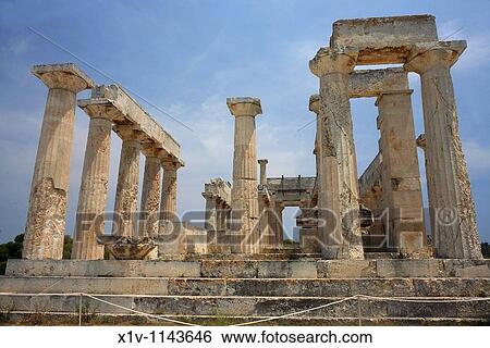 Aphaia Greek temple on the island of Aegina View Large Photo Image Stock Photograph - Aphaia Greek temple on the island of Aegina. Fotosearch