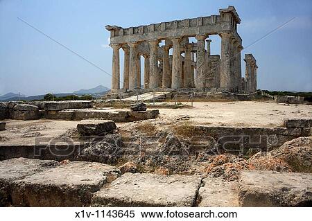 Aphaia Greek temple on the island of Aegina View Large Photo Image Stock Photography - Aphaia Greek temple on the island of Aegina. Fotosearch