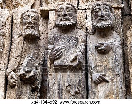 Apostle sculptures. Romanesque door of the Church of San Miguel Arcangel. Estella (Lizarra). Navarre, Spain View Large Photo Image Stock Image - Apostle sculptures. Romanesque door of the Church of San Miguel Arcangel. Estella (Lizarra). Navarre, Spain. Fotosearch