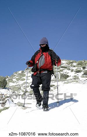 Stock Photograph - Appalachian Trail - Hikers make their way along the Franconia Ridge Trail during the winter months Located in the White Mountains, New Hampshire USA Notes:. Fotosearch