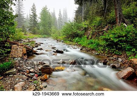 Stock Photo - Appistoki Creek, Glacier National Park, Montana, USA.. Fotosearch