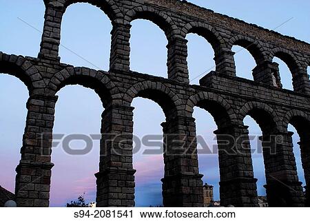 Stock Image - Aqueduct of Segovia, Spain.. Fotosearch