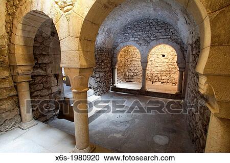 Stock Image - Arab baths, Girona, Catalonia, Spain. Fotosearch