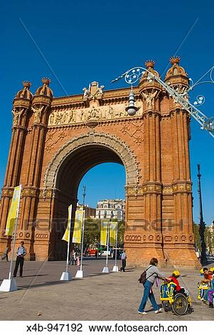 Arc de Triomf gate in Barcelona Spain Europe View Large Photo Image Stock Image - Arc de Triomf gate in Barcelona Spain Europe. Fotosearch
