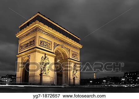 Stock Photo - Arc de triomphe, Charles de Gaulle square, Paris, France. Fotosearch
