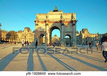 Stock Photo - Arc de Triomphe du Carrousel on Place du Carrousel Paris France. Fotosearch