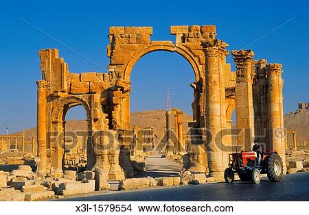 Arc de Triomphe in Palmyra Syria View Large Photo Image Picture - Arc de Triomphe in Palmyra Syria. Fotosearch