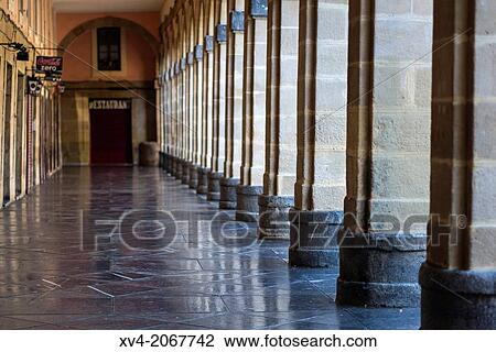 Arcade of Constitucion Square, old town of San Sebastian, Basque Country, Spain. View Large Photo Image Stock Image - Arcade of Constitucion Square, old town of San Sebastian, Basque Country, Spain.. Fotosearch