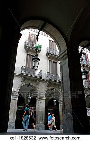arcades, Colon Street, Pla? a Reial, Gothic Quarter, Barcelona, Catalonia, Spain View Large Photo Image Stock Image - arcades, Colon Street, Pla? a Reial, Gothic Quarter, Barcelona, Catalonia, Spain. Fotosearch