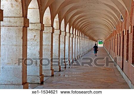 Stock Image - arcades, Royal Church of San Antonio, 1750, arq Santiago Bonavia, Aranjuez, Madrid, Spain. Fotosearch