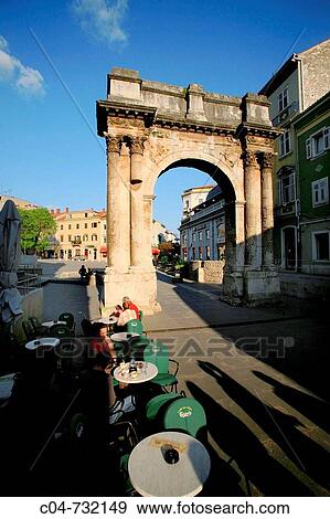 Arch of the Sergii ancient Roman triumphal arch, Pula. Istrian peninsula, Croatia View Large Photo Image Stock Photo - Arch of the Sergii ancient Roman triumphal arch, Pula. Istrian peninsula, Croatia. Fotosearch