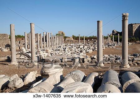 Stock Photography - archaeological area, agora, side, anatolia, mediterranean coast, turkey, asia. Fotosearch