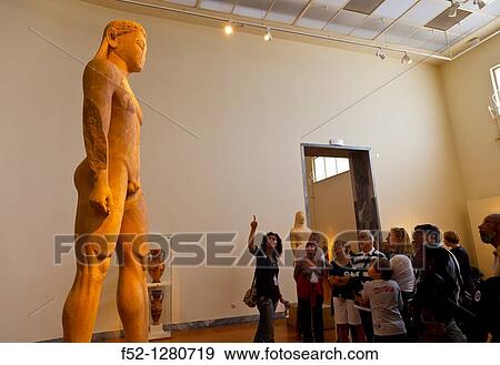 Stock Photo - Archaic sculpture of Kouros, National Archaeological Museum, Athens, Greece. Fotosearch