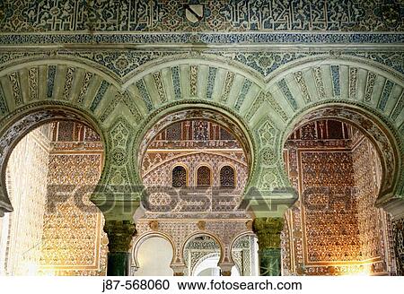 Arches in the Hall of the Ambassadors, Royal Alcazar of Seville, Andalusia, Spain View Large Photo Image Stock Image - Arches in the Hall of the Ambassadors, Royal Alcazar of Seville, Andalusia, Spain. Fotosearch