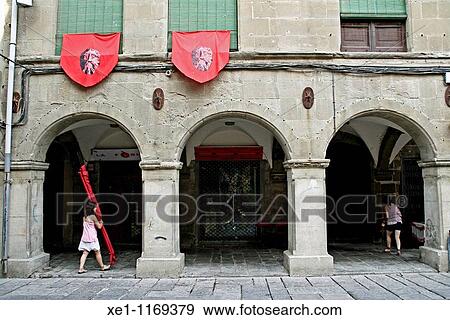 arches, square, Guissona, Catalonia, Spain. View Large Photo Image Stock Photo - arches, square, Guissona, Catalonia, Spain.. Fotosearch