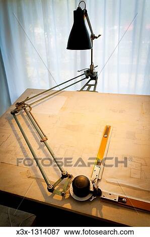Architect drafting table View Large Photo Image Stock Photo - Architect drafting table. Fotosearch