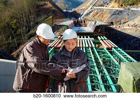 Architects, Construction of viaduct, Works of the new railway platform in the Basque Country, High-speed train? Basque Y? View Large Photo Image Stock Image - Architects, Construction of viaduct, Works of the new railway platform in the Basque Country, High-speed train? Basque Y?. Fotosearch