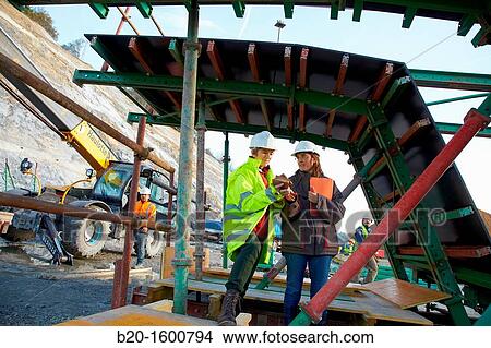 Architects, Formwork troughs viaduct, Works of the new railway platform in the Basque Country, High-speed train? Basque Y? View Large Photo Image Picture - Architects, Formwork troughs viaduct, Works of the new railway platform in the Basque Country, High-speed train? Basque Y?. Fotosearch