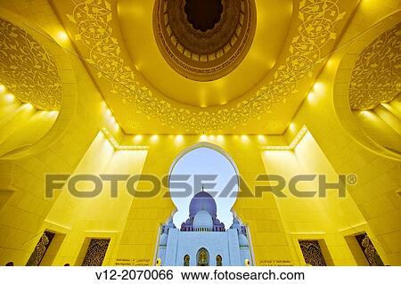 Architectural work of art, Sheik Zayed Grand Mosque, Abu Dhabi, UAE. View Large Photo Image Stock Photograph - Architectural work of art, Sheik Zayed Grand Mosque, Abu Dhabi, UAE.. Fotosearch