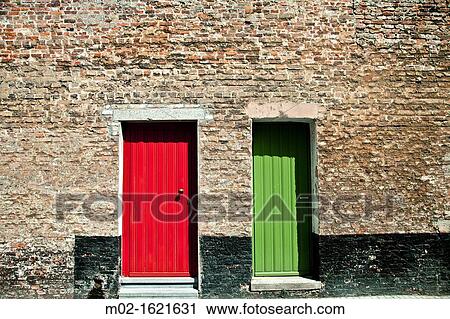 Stock Image - Architecture detail in Bruges, Flanders, Detail. Fotosearch
