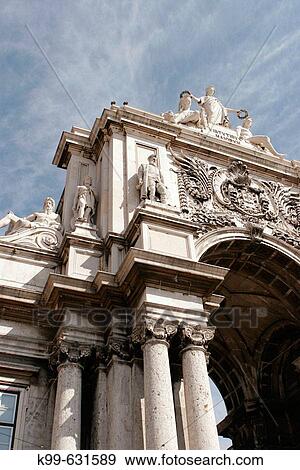 Arco da Rua Augusta at Pra? a do Com? rcio, Lisbon. Portugal View Large Photo Image Stock Photo - Arco da Rua Augusta at Pra? a do Com? rcio, Lisbon. Portugal. Fotosearch