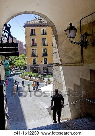 Stock Photo - Arco de Cuchilleros, Madrid, Spain. Fotosearch