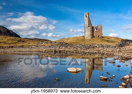 Ardvreck Castle, ruined castle dating from the 16th century, Loch Assynt in Sutherland, north west Highland, Scotland, UK, Europe. View Large Photo Image Stock Image - Ardvreck Castle, ruined castle dating from the 16th century, Loch Assynt in Sutherland, north west Highland, Scotland, UK, Europe.. Fotosearch