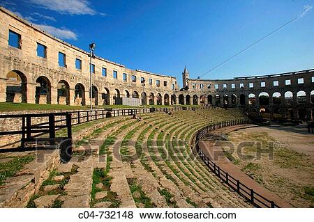 Arena Roman amphitheater, Pula. Istrian peninsula, Croatia View Large Photo Image Stock Photo - Arena Roman amphitheater, Pula. Istrian peninsula, Croatia. Fotosearch