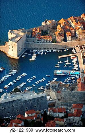 Stock Photo - Arial view of Dubrovnik old town - Croatia. Fotosearch