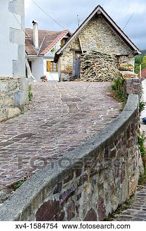 Picture - Aribe village Aezkoa Valley, Navarre Spain. Fotosearch