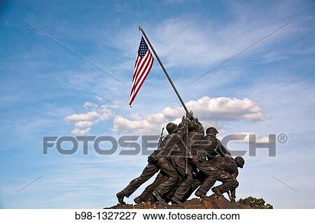 Arlington, Virginia, US Marine Iwo Jima Memorial View Large Photo Image Stock Photo - Arlington, Virginia, US Marine Iwo Jima Memorial. Fotosearch