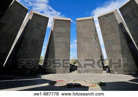 Armenian Genocide Memorial Tsitsernakaberd with eternal flame, Yerevan, Armenia, Asia View Large Photo Image Stock Photo - Armenian Genocide Memorial Tsitsernakaberd with eternal flame, Yerevan, Armenia, Asia. Fotosearch