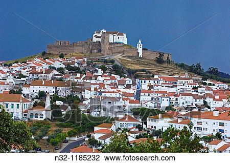 Arraiolos Castle and town Alentejo, Portugal. View Large Photo Image Stock Image - Arraiolos Castle and town Alentejo, Portugal.. Fotosearch