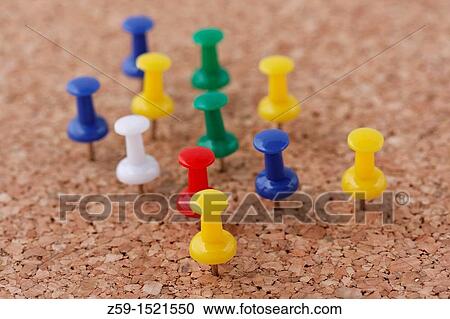 arrangement of pushpins pinned on cork board View Large Photo Image Stock Image - arrangement of pushpins pinned on cork board. Fotosearch