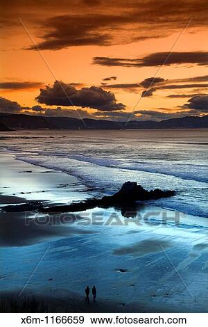 Arriatera-Atxabiribil beach at sunset Sopelana, Uribe County, Biscay, Basque Country, Spain, Europe View Large Photo Image Stock Photo - Arriatera-Atxabiribil beach at sunset Sopelana, Uribe County, Biscay, Basque Country, Spain, Europe. Fotosearch