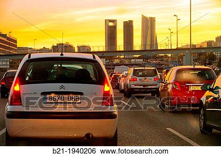 Arriving to Madrid by the NI highway, from the north, Spain View Large Photo Image Stock Photograph - Arriving to Madrid by the NI highway, from the north, Spain. Fotosearch