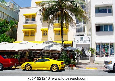 Stock Photograph - Art-deco district, Miami Beach, Miami, Florida, United States. Fotosearch