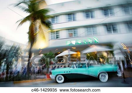 Stock Photography - Art Deco hotel, Art Deco District, Ocean Drive, Miami Beach, Florida, USA. Fotosearch