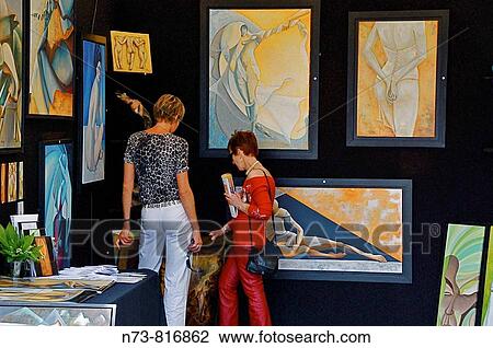 Stock Image - Art market, Place de la Bastille, Paris, France. Fotosearch