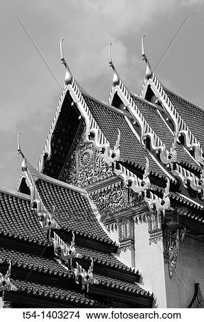 Artfull Rooftop from Wat Bencha View Large Photo Image Picture - Artfull Rooftop from Wat Bencha. Fotosearch