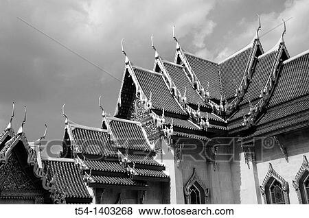 Artfull Rooftop from Wat Bencha View Large Photo Image Stock Photo - Artfull Rooftop from Wat Bencha. Fotosearch