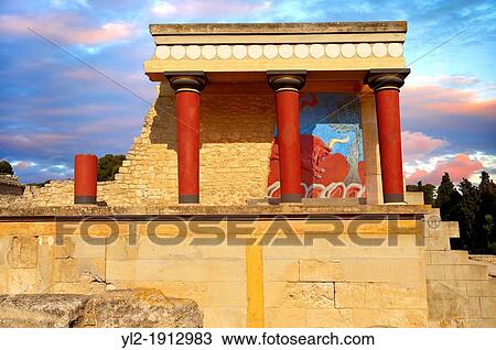 Arthur Evans reconstruction of the Nouth Propylaeum Knossos Minoan archaeological site, Crete View Large Photo Image Stock Image - Arthur Evans reconstruction of the Nouth Propylaeum Knossos Minoan archaeological site, Crete. Fotosearch
