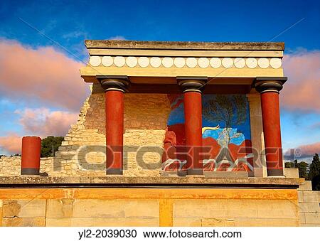 Arthur Evans reconstruction of the Nouth Propylaeum Knossos Minoan archaeological site, Crete. View Large Photo Image Stock Image - Arthur Evans reconstruction of the Nouth Propylaeum Knossos Minoan archaeological site, Crete.. Fotosearch