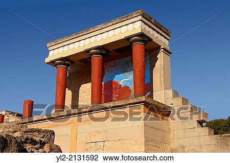 Arthur Evans reconstruction of the Nouth Propylaeum Knossos Minoan archaeological site, Crete. View Large Photo Image Stock Image - Arthur Evans reconstruction of the Nouth Propylaeum Knossos Minoan archaeological site, Crete.. Fotosearch